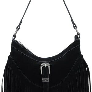 Fringe Hobo Purse for Women Tassel Shoulder Bag Vintage Suede Crossbody